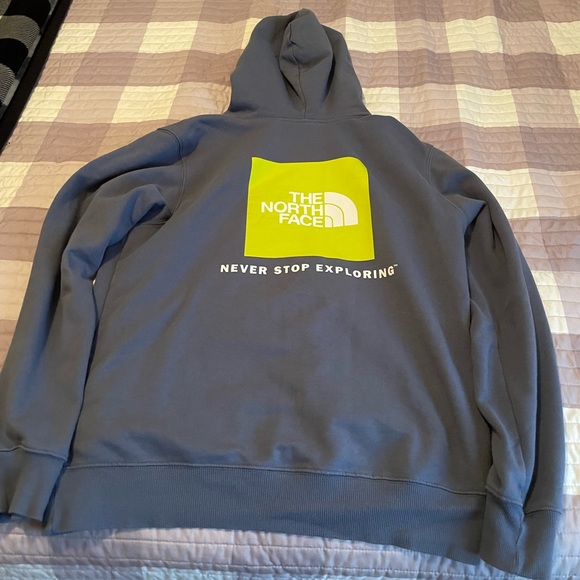 North Face Mens Box NSE Pullover hoodie Blue green M Vintage Indigo Sold Out HTF - Picture 2 of 6